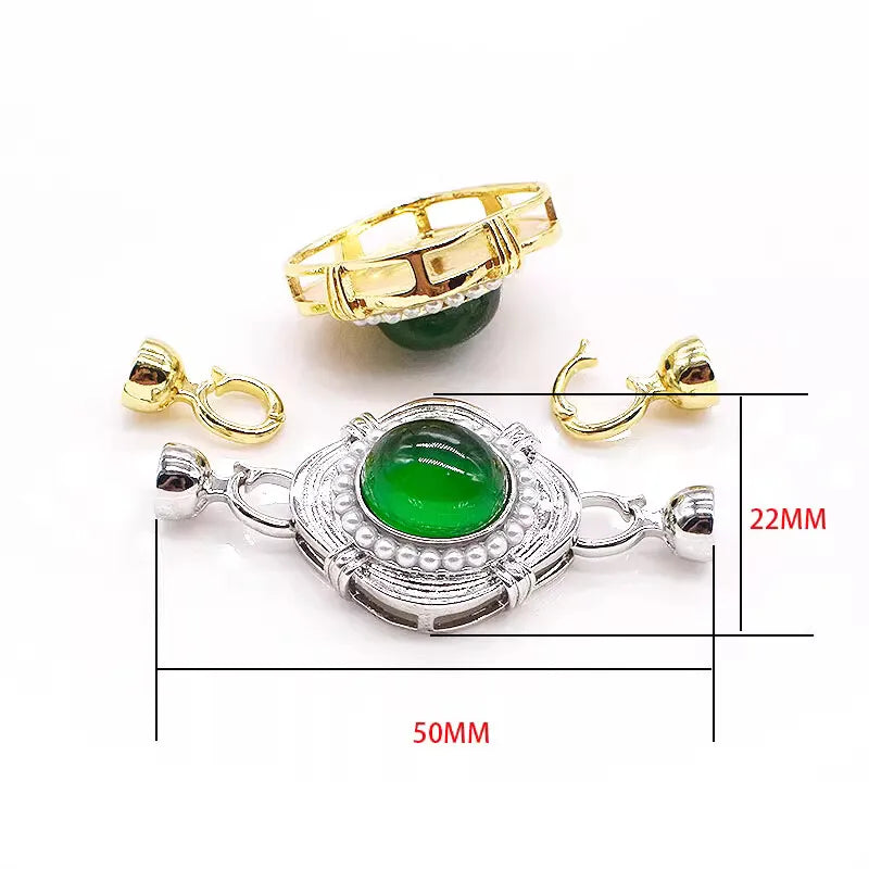 1piece Jewellery green zircon Clasp hooks DIY Making Necklace Bracelet Accessories