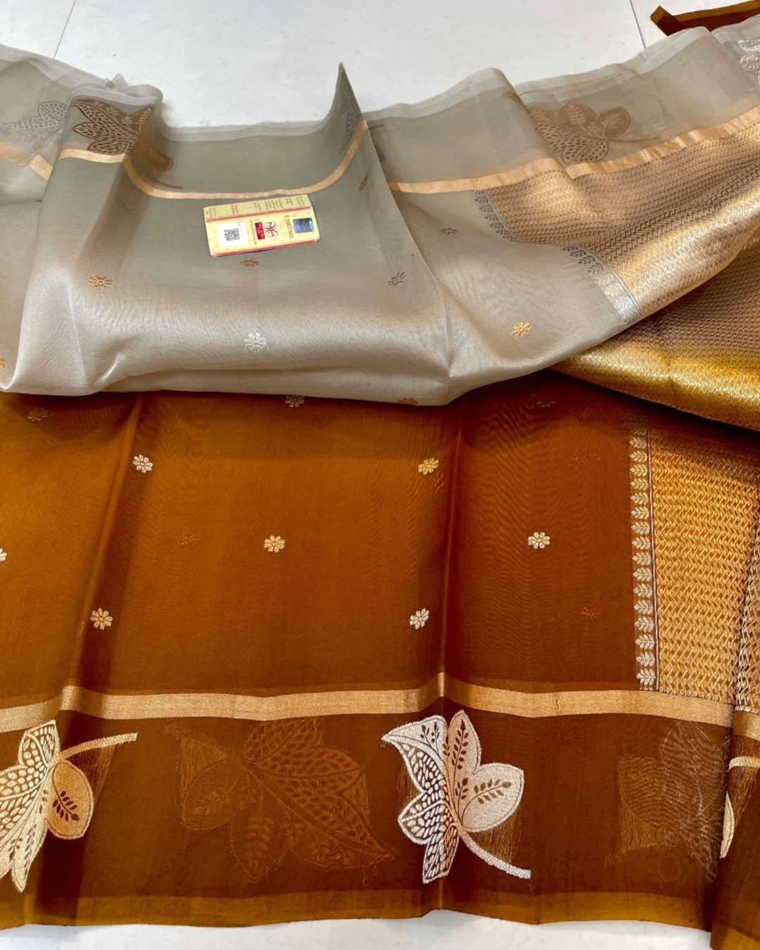 Banarasi Kora Organza Saree in Vibrant color options