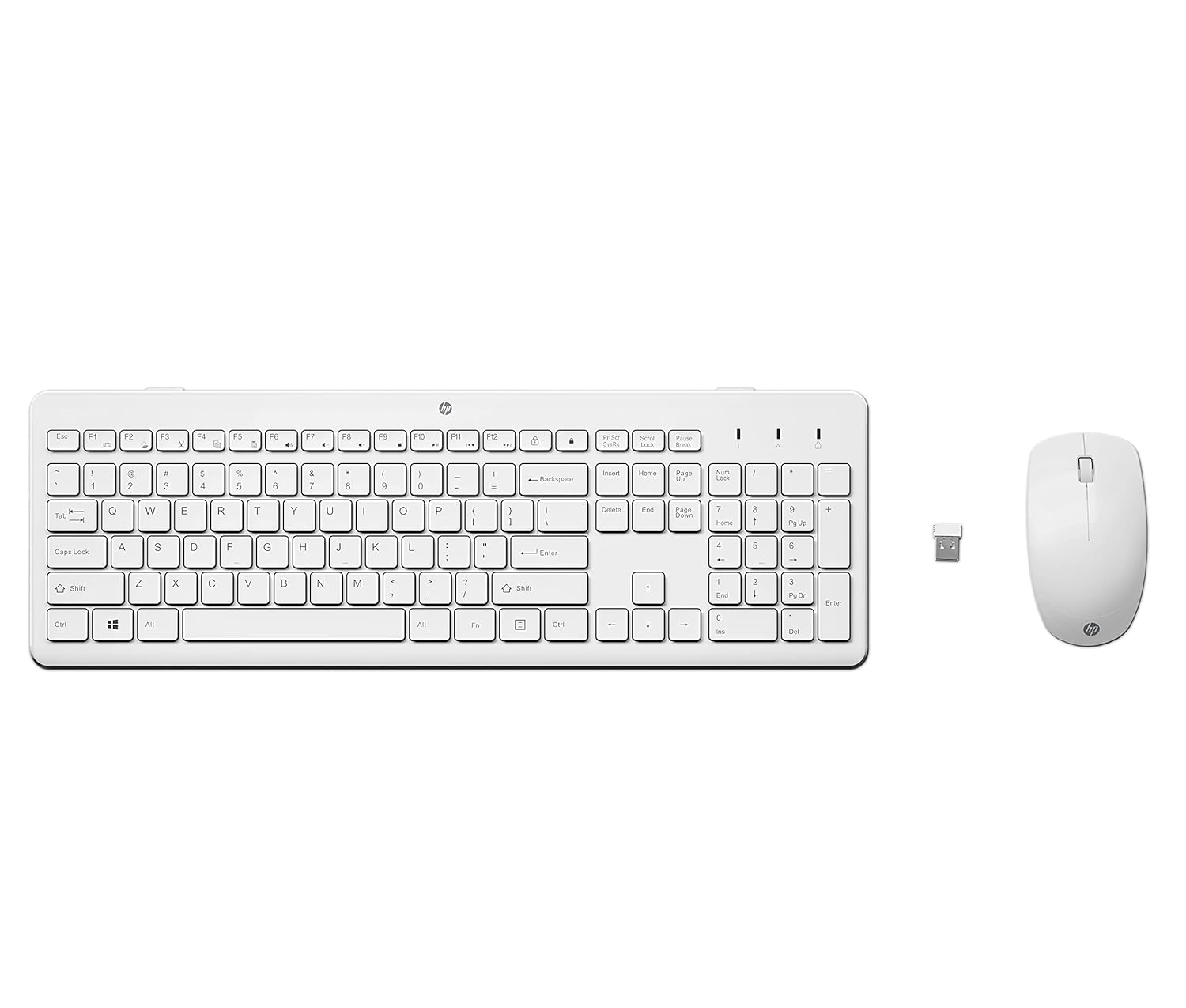 HP 230 Keyboard and 1600DPI Mouse Ultra Slim Combo - White Wireless Desktop Keyboard?(White)