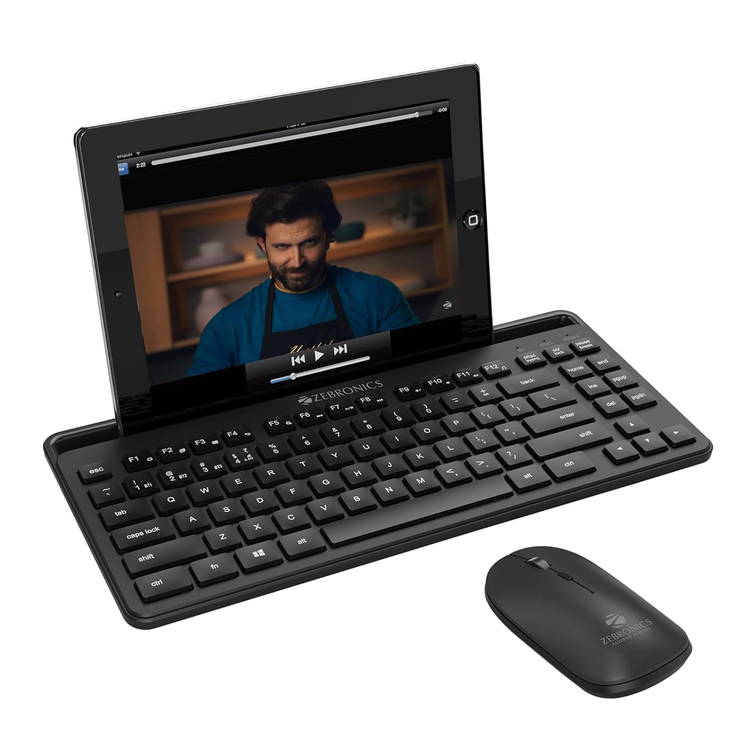 Zebronics ZEB-COMPANION 110 wireless keyboard mouse combo with Bluetooth connection. Wireless Multi-device Keyboard?(Black)