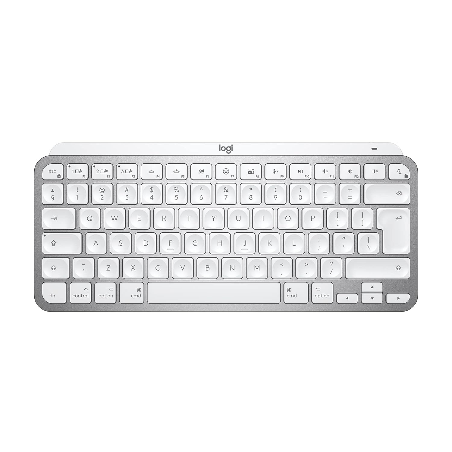 Logitech MX Keys Mini, Compact, Bluetooth, Backlit, USB-C, Metal Build- for MAC Wireless Multi-device Keyboard?(Grey, White)