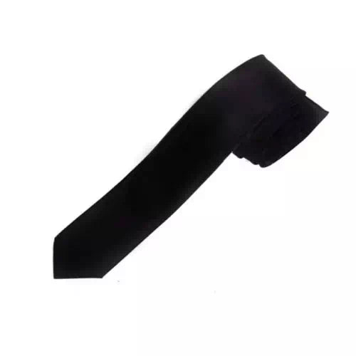 Seasons Collections Black Polyester Neck Tie