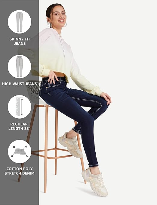 Women Ankle Length Raw navy Jeans