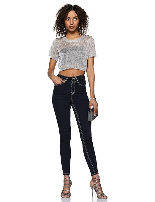 Women Ankle Length Navy Jeans
