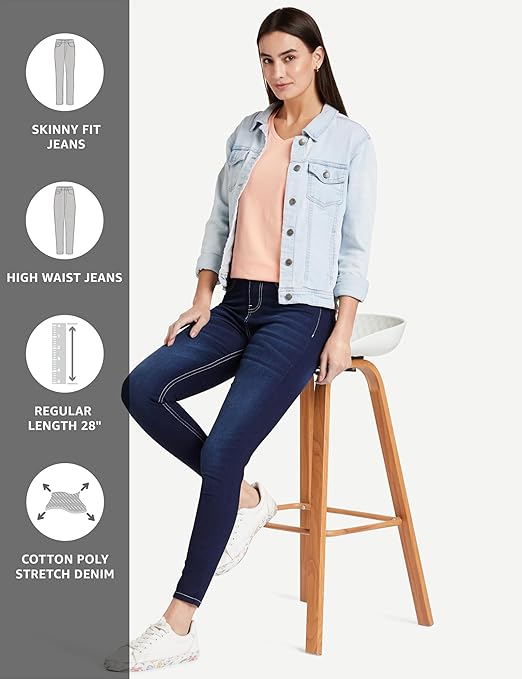 Women Ankle Length Dark Blue Jeans