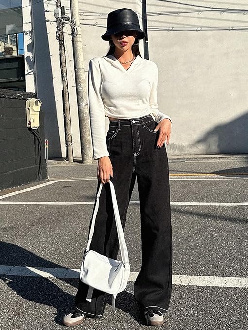 Women High Waisted Onyx Black Jeans