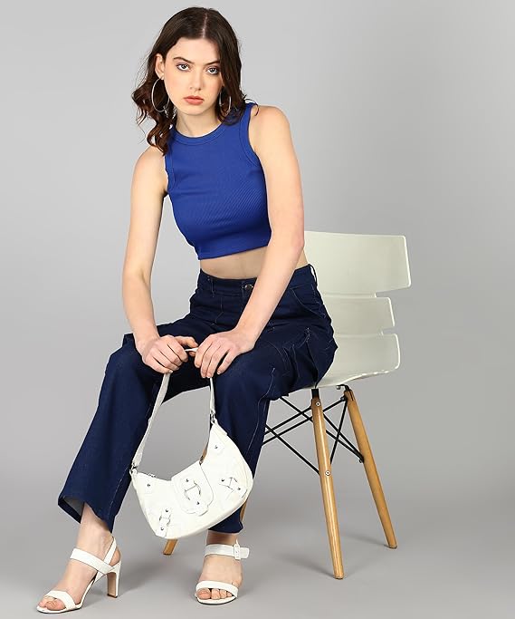 Women Cargo Dark Blue Jeans