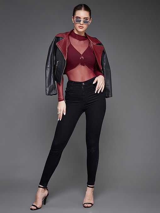 Women Skinny Fit High Black Jeans